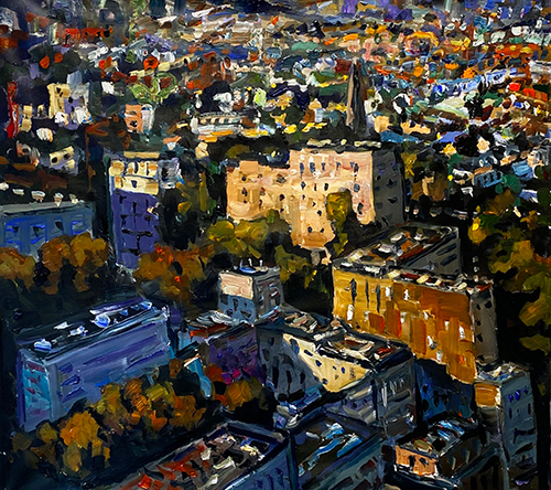 Stéphane Olivier - Painting - Quatrier Flagey, Bruxelles