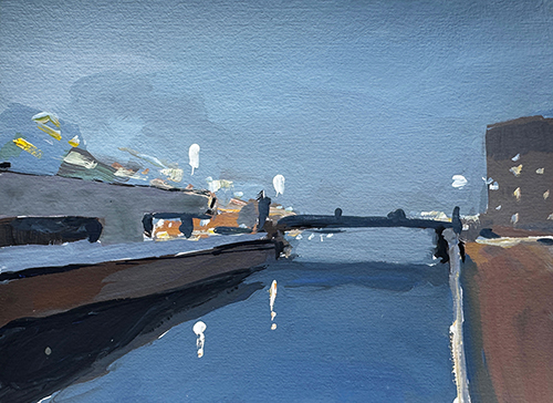 St&eacute;phane Olivier - Painting - Pont Sainctelette