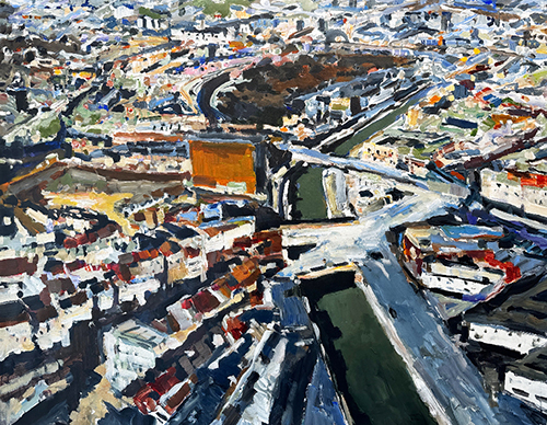 St&eacute;phane Olivier - Painting - Canal Bruxelles Cureghem